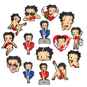 15Pcs Cute Girl Shoe Charms Cartoon Clog Sandal Accessories DIY Shoe Decoration Wristband Kids Women Party X-mas Gifts