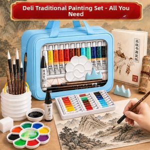 deli | Beginner Student Chinese Painting Set Washable
