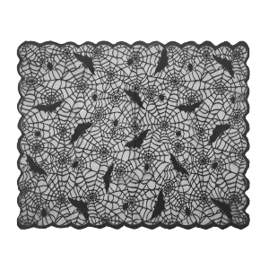 Halloween Hot Bat Lace Tablecloth Black Woven Lace Item Decoration Tablecloth Suitable for Any Festive Use