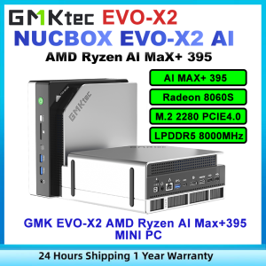 GMKtec MINI PC EVO-X2 AI Ryzen AI MAX+395 AMD Radeon 8060S LPDDR5X 8000MHz M.2 PCIE4.0 Gaming MINI PC