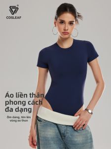 COSLEAF | Áo Cổ Tròn Co Dãn Ôm Sát cho Nữ
