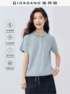 Áo Thun Polo Chống Nắng Giordano Cho Nữ Mùa Hè Ngoài Trời Kháng Khuẩn Mát Mẻ Cổ Búp Bê Tay Ngắn Chất Liệu Polyester Màu Trơn