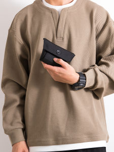 Japanese Style Simple Men Small Saddle Bag Multifunctional Casual Key Case Casual Earphone Bag Tooling Style Coin Purse Card Holder