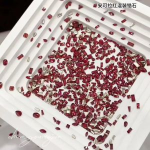 New Year Style Small Zircon Flat Bottom Nail Decoration Red Mini Irregular Shaped Diamond Nail Art Tools Comfortable Glowing Effect