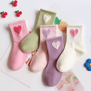 5Pairs/lot Kids Socks For Girls Fashion Princess Childrens Girls Socks Spring Autumn Sweet Love Child Student Sport Sock 1-14Y