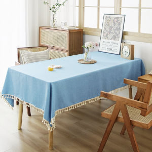 Japanese Zen Simple Color Tea Mat Dustproof Fringe Lace Rectangular