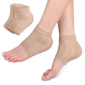HNKMP | 2PCS Gel Silicone Heel Protector Sleeve Heel Pads Heel Cups Plantar Fasciitis Support Feet Care Repair Cushion Half-yard Socks