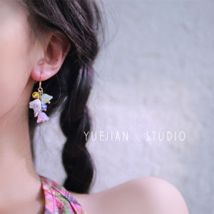 Yuejian Summer Dopamine ~ Color  Flowers Earrings Cute Young Adult Lily Mosquito Coil Ear Clip
