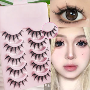 5 Pairs Manga Lashes Soft Natural Long False Eyelashes Anime Wispy Strip Lashes For Korean Doll Eye Makeup Look
