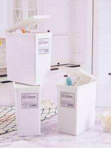 กล่องเก็บสบู่ล้างจานแบบมีฝาปิดพร้อมแท่งลูกกลิ้งสำหรับใช้ในครัวเรือน กล่องเก็บของสำหรับใช้ในสวนแบบเปิดฝา