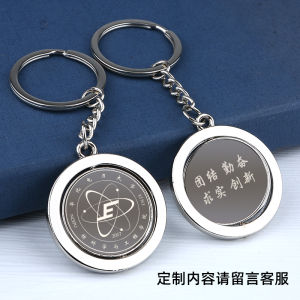 Double-Sided Rotating Metal Keychain University Emblem Student Graduation Creative Memorial Custom Photo Logo Gift