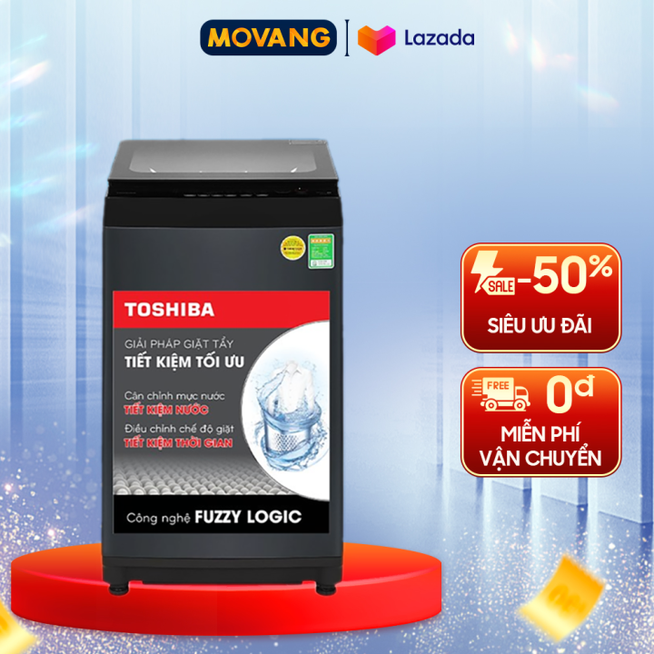 [GIAO TẠI HCM] - Máy giặt Toshiba 8 kg AW-M905BV(MK) Model 2022, Hẹn giờ giặt, Tự khởi động lại, Công nghệ suy luận ảo Fuzzy Logic - Sản xuất Thái Lan