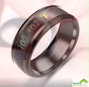 NHẪN TITAN THÔNG MINH ĐO NHIỆT ĐỘ CƠ THỂ NHẠY CẢM VỚI CẢM XÚC CHỐNG THẤM NƯỚC "BAHAMAR" sử dụng tiêu chuẩn nhiệt băng được truyền nhiệt từ bề mặt da ở ngón tay