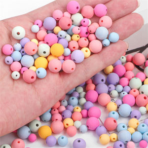 30g nhựa hạt bằng acrylic Macarons màu trơn đựng kẹo mờ mờ hạt cườm rời tròn cho Vòng Cổ Vòng Tay Phụ kiện làm đồ trang sức tự làm