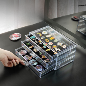 . Badge Storage Box Transparent and Dustproof Medal Medal Brooch Display Frame Jewelry Storage Organizing Box Medal