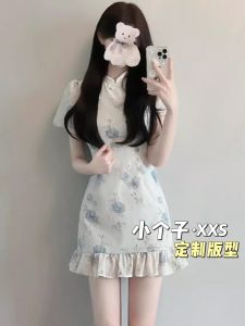 Váy Ngắn Chữ a Cạp Cao Thiết Kế Cổ Điển Cho Nữ Váy Midi Phong Cách Ngọt Ngào Họa Tiết Hoa Mùa Hè