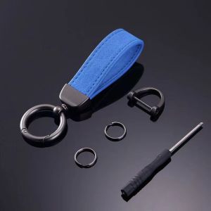 Móc Khóa Xe Hơi Cao Cấp Nhiều Màu Da Lộn Khóa Màu Trơn Phụ Kiện Móc Chìa Khóa Dây Đeo Chìa Khóa Quà Tặng