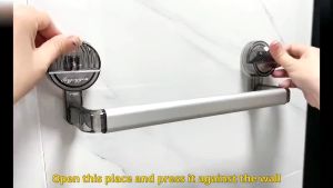 Suction Cup Towel Rack Non Perforated Bathroom Simple Hanging Towel Rod Storage Rack Bathroom Single Rod Hook Waterproof