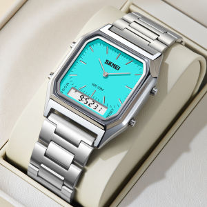 นาฬิกาข้อมือ SKMEI 3Time เรืองแสง กันน้ำ จอแสดงผลคู่ นาฬิกาอิเล็กทรอนิกส์ดิจิตอล แฟชั่น นาฬิกาควอตซ์ สำหรับผู้ชาย ผู้หญิง นักเรียน