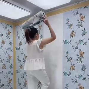 MT Self-adhesive wallpaper wallpaper European style warm floral pastoral simple modern living room and bedroom can be tear-out and environmentally friendly and moisture-proof (10m x 45cm)