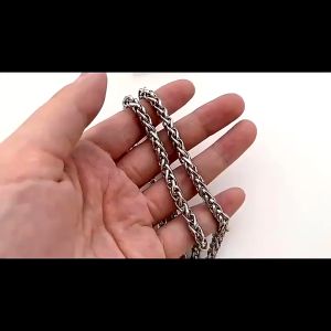 Kalung Titanium Stainless Steel Anti Luntur Anti Karat Kalung Rantai Anyam Baja Silver Model Retro