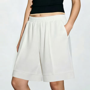 AMII | Summer Match Waffle Texture Elasticated Waistband Cotton Shorts