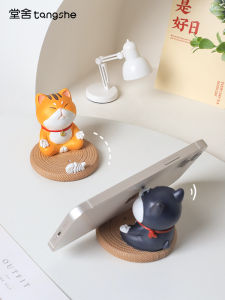 Creative Mobile Phone Stand Adorable Little Animal Decorative Ornaments for Living Room Office Desktop Cute Cat Dog Holder