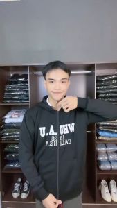 Jaket Hoodie WHO California Putih Zipper Pria Wanita Texs Who.Au Branded Premium Quality