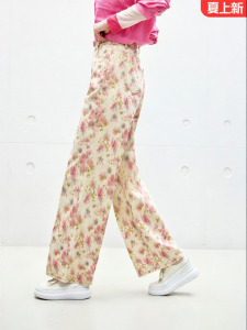 Juicy Couture | 100% Cotton Printed Straight Denim Pants