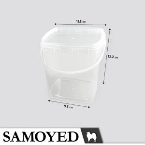 Tempat / Kotak / Ember Plastik Penyimpanan Serba Guna / Food Grade Plastic Storage / Container / Organizer Box / Bucket 1 Liter Samoyed STBX-KC-113 (Makanan / Minuman / Snack / Dessert / Pudding / Yoghurt / Es Krim / Buah / Aksesoris / Mainan)