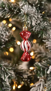 3pcs Christmas Tree Candy Ornaments Pendant Xmas DIY Plastic Painted Candy Pendants Hanging Christmas Decoration