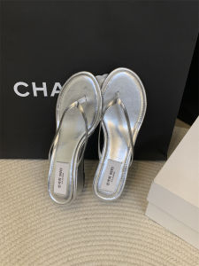 French Minority Thick Sole Wedge Fairy Flip-Flops Womens 2024 New Arrival Summer Outwear Red High Heels