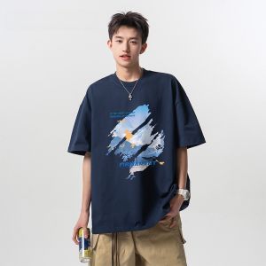 HetingHOME | Hetinghome Darwin Summer Trendy Loose Mens Short Sleeve T-shirt Couples Half Sleeve Shirt American Style Printed Cotton Tee