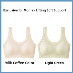 MiiOW | MiiOW Maternity Seamless Cool Feeling Gathered Womens Underwear Nylon U-Back Vest Style Bra For Middle-Aged Ladies Summer Wear