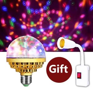 Colorful E27 Rotating Atmosphere 360 Magic Ball Bulb: Automatic Stage Effect LED Lamp Night Light For DJ Disco KTV Dance Party