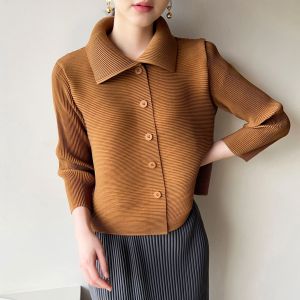 Sunya.1 Miyake New High-End Pleated Fashion Womens Wear Casual All-Match Commute Jacket #5321