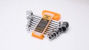 Ratchet Wrenches Chrome Vanadium Steel Ratcheting Wrench Set with Metric 72-Tooth Box End and Open End Standard Wrench Set