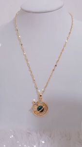 Kalung Titanium Steel 18k Liontin Galaksi dengan Batu Permata 5A Zircon - HappyRabbit HR11027