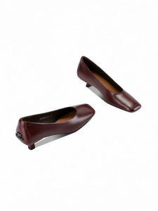 JESSICA SOPHIA | Red Kitten Heel 3cm Square Toe Slip-On Womens Shoe