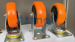 Orange Color Heavy Duty Caster Wheel 1.5 Inch To 5 Inch With Brake And Fixed