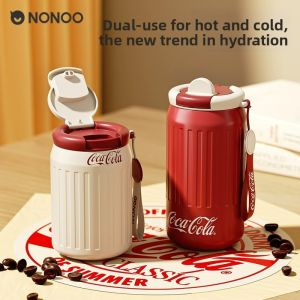 Collaboration Edition Coca-Cola Insulated Water Bottle for Women Vintage Car Coffee Cup Stainless Steel 350ml Thermal Cup