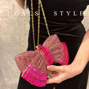 UGALS | Stereoscopic Bow Heavy Duty Rhinestone Evening Clutch