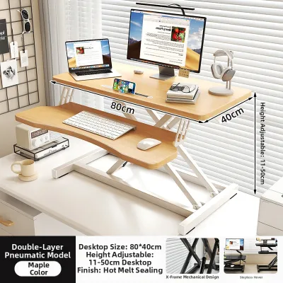 FWTDF | Standing Desk Height Adjustable Computer Table Notebook Desktop Folding Support Iron Legs Simplistic Modern Home Office Desk