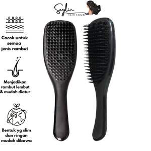 SEYLIN - Sisir Rambut Anti Kusut Warna Blacky / Sisir Pijat Rambut Aesthetic / Classic Detangler