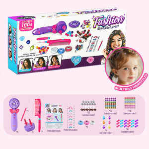 Kids DIY Braiding Hairstyle Tool Electric Hair Braider Twist Braider Roller Hairstyle Machine Set Pretend Play Toy Girls Gifts