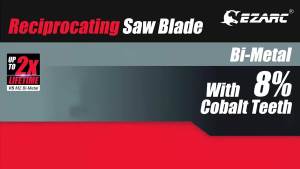EZARC Reciprocating Saw Blades for Thin Metal Cutting 6inch 150mm 18TPI Bi-Metal Cobalt Sabre Saw Blades 1/2 Universal Shank