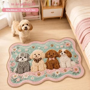 VIKAMA Hoạt Hình Cún Con Thảm Tắm Chống Trơn Trượt Thấm Hút Nước Có Thể Giặt Được Thảm Phòng Tắm Để Trang Trí Nhà Phòng Ngủ Lối Vào Hội Trường Thảm