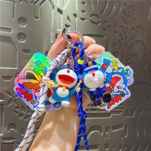 ดีไซเนอร์การ์ตูนโดเรมิ ลูกปัดกุญแจตัวต่อของขวัญสร้างสรรค์ โลหะผสม PVC สีสันสดใส เหมาะสำหรับเพื่อนรักและแฟนๆ