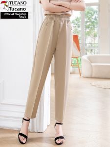 TUCANO | Slim Fit Elastic High Waist Trousers Straight Leg Pants