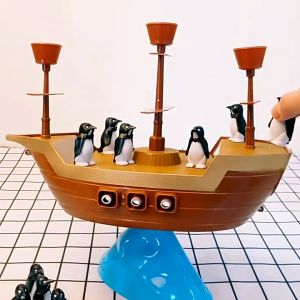 Penguin Pirate Boat Balancing Game Board Game Parent Kid Interaction Game Set